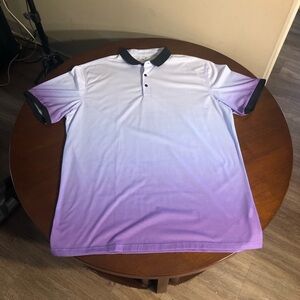Fashion Nova Came Thur Drippin’ Short Sleeve Polo - Purple XXL